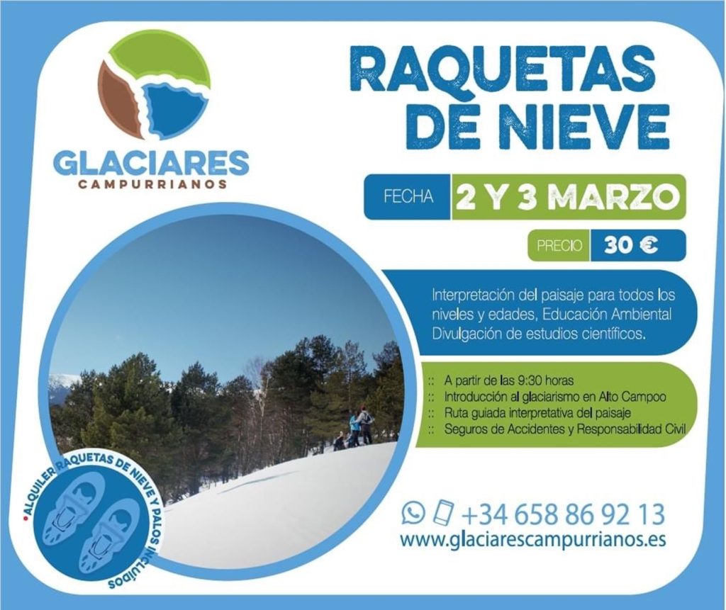 Raquetas de nieve. Glaciares campurrianos